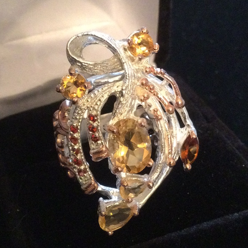 Genuine Citrine Mozambique Grant Ring 195$